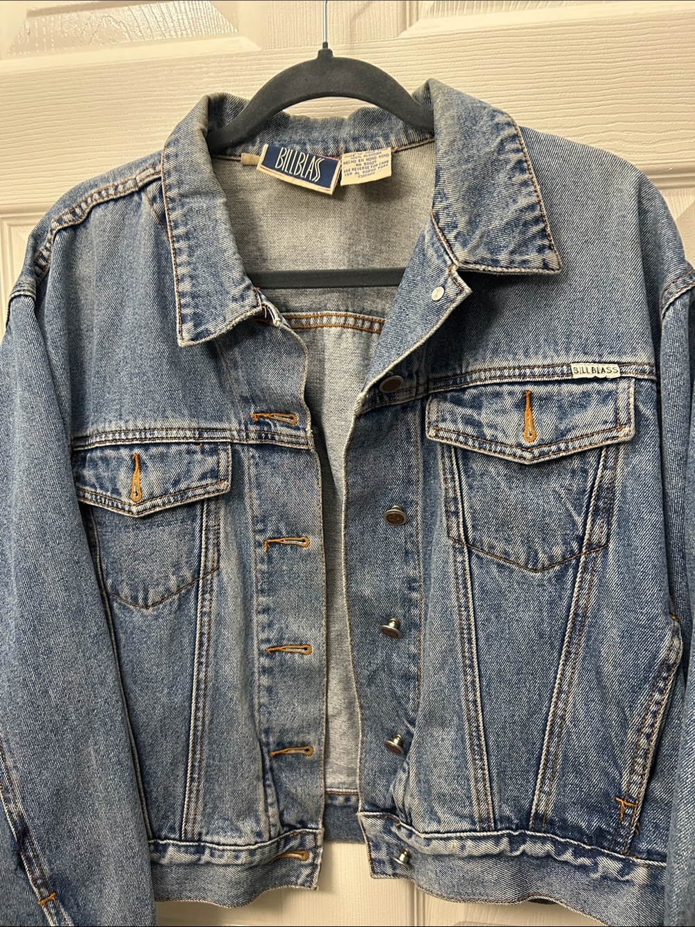 BillBlass Light Blue Denim Jacket with Chest Pockets